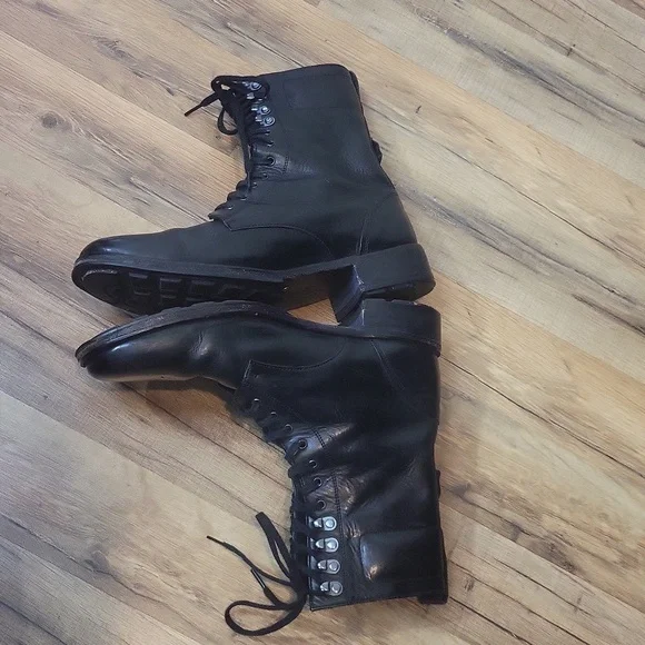 COLE HAAN Nike Air Black Leather Military Boot - O11062 - Picture 5 of 15